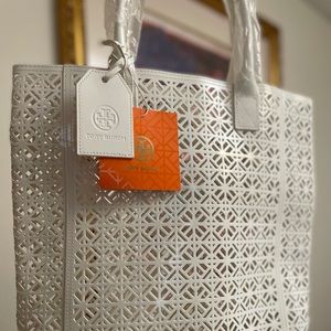 White Tory Burch Tote Bag